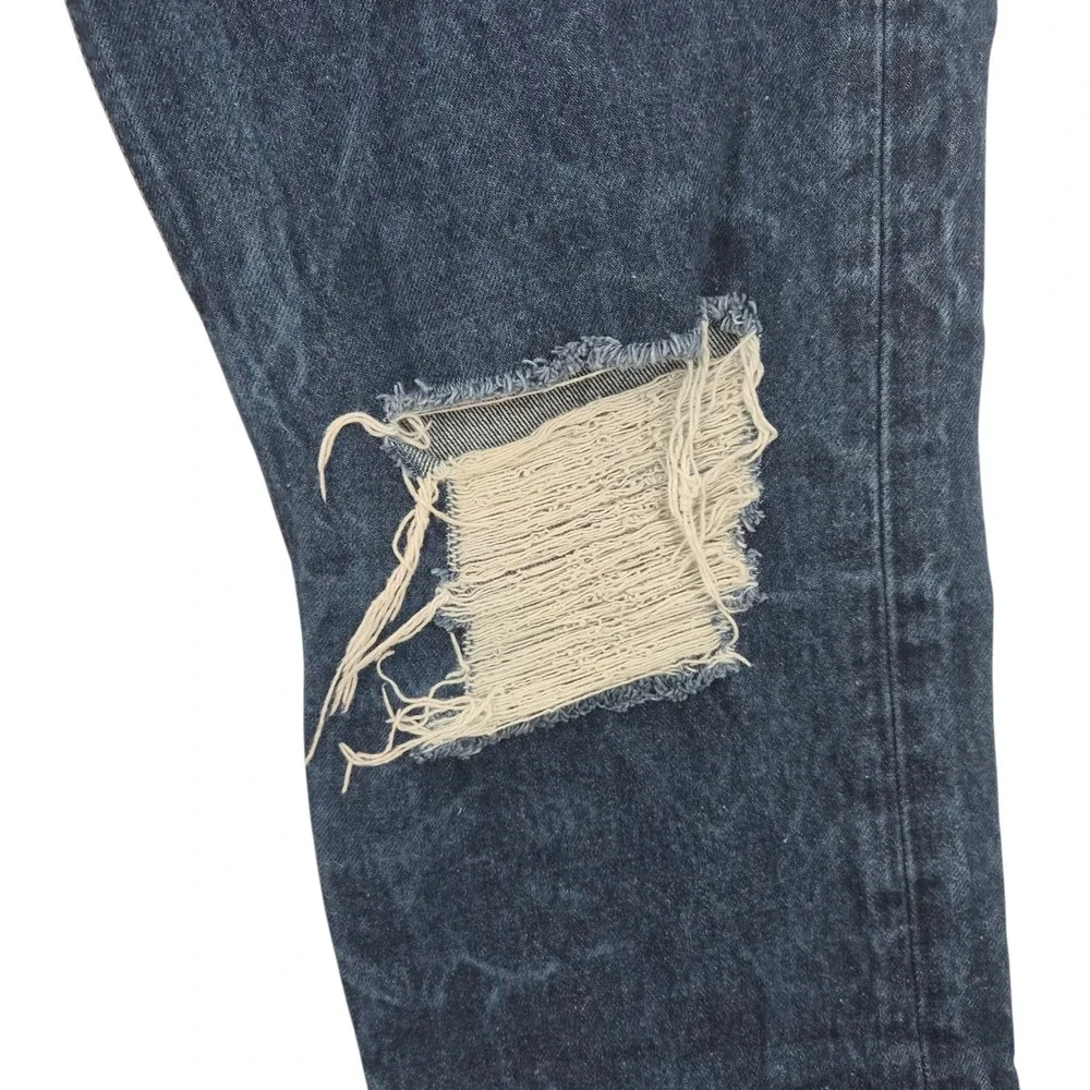 Levis 501xx‎ Mens Distressed Straight Leg Jeans Dark Wash Button Fly 34x33